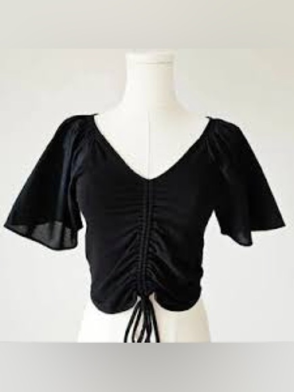 Anthropologie Maeve crop top in black